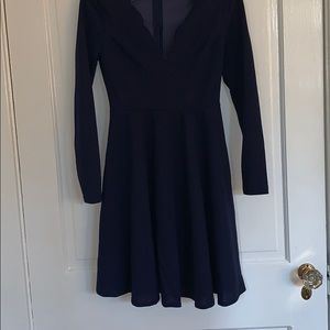 Shein navy blue scallop neck dress - XS